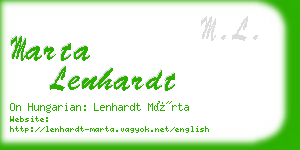marta lenhardt business card